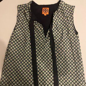 Printed Bow Tory Burch Top (summer, classic, designer wear, chic)